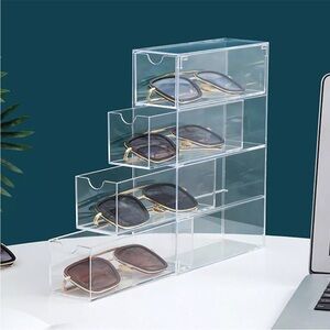 White Storage Organizer with Pull-Out Drawers and Compact Design